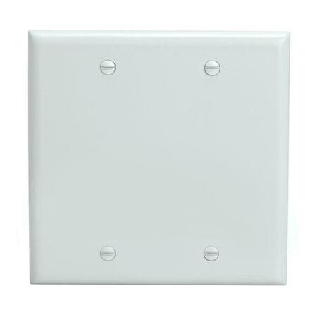 CMPLE Blank 2 Gang Thermoplastic Panel Wall Plate GFCI, White 232-N